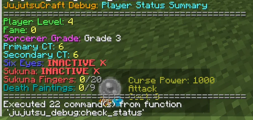 JujutsuCraft Debug Utilities — скриншот 8 (Дата-паки, Minecraft)