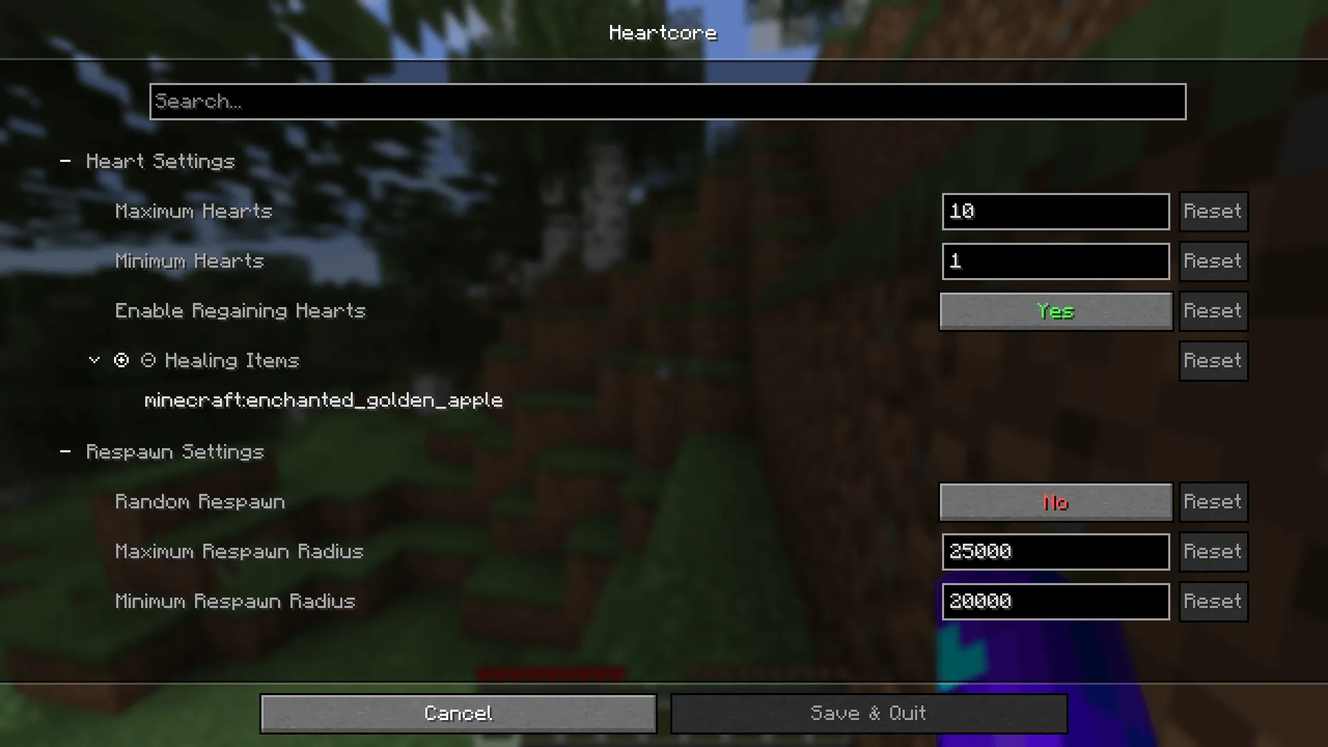 Heartcore, Моды, Minecraft