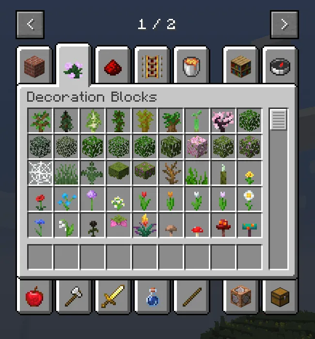 Old Creative Menu Restored, Текстуры, Minecraft