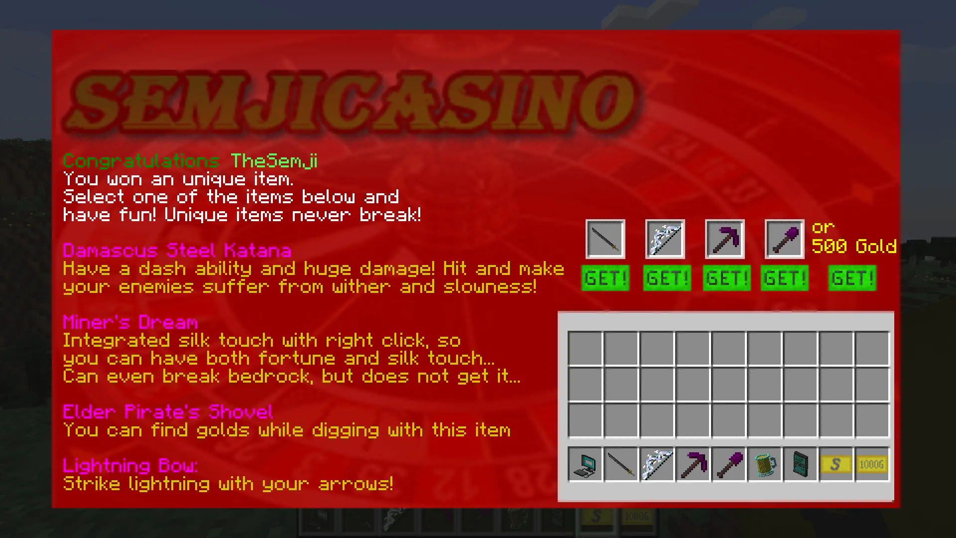 Semji Net, Моды, Minecraft
