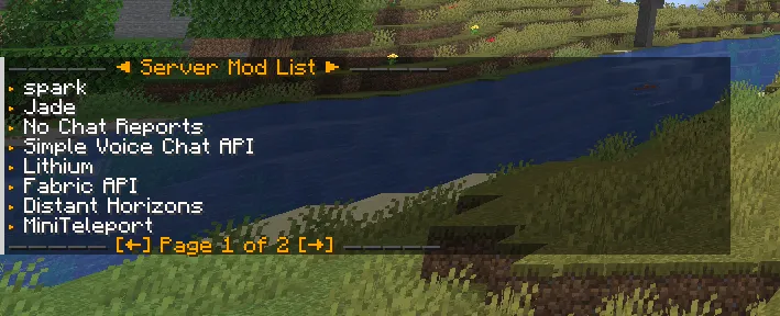 MiniModList, Моды, Minecraft