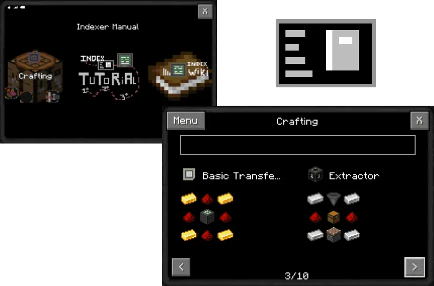 Indexer, Моды, Minecraft