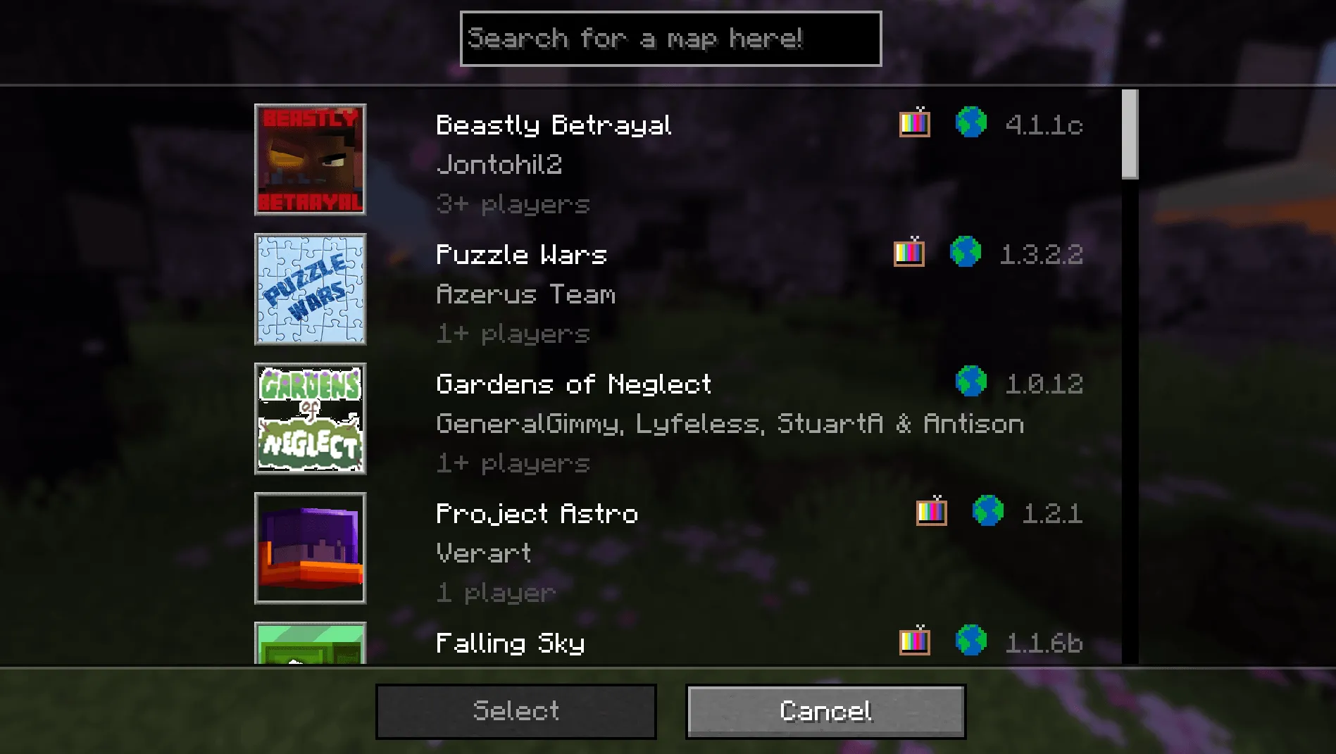 Realms Minigame Search — скриншот 1 (Моды, Minecraft)