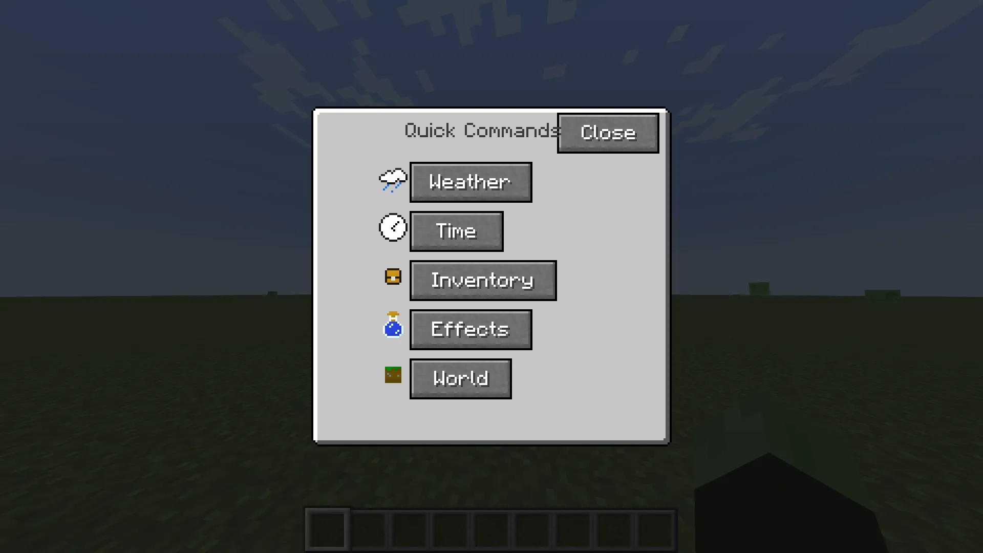 Quick Commands Menu, Моды, Minecraft