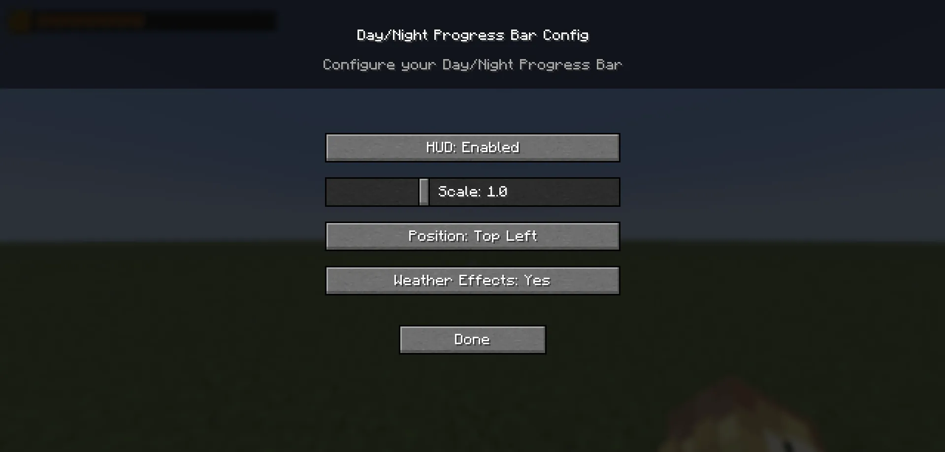 Day/Night Progress Bar, Моды, Minecraft