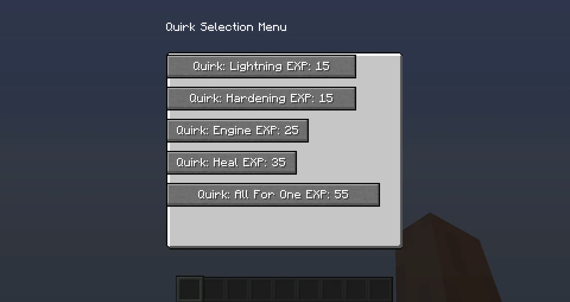 Boko No Creative: Quirks, Моды, Minecraft