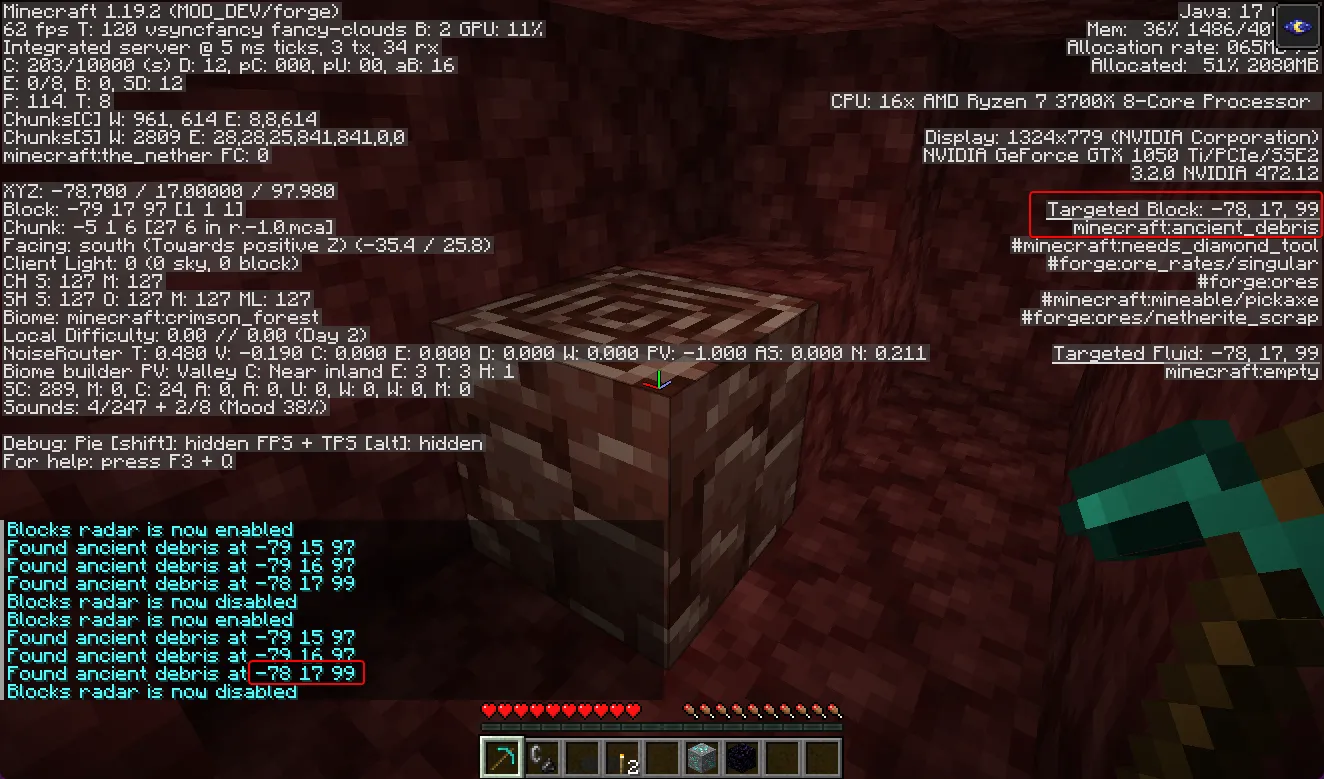 Ores Finder, Моды, Minecraft
