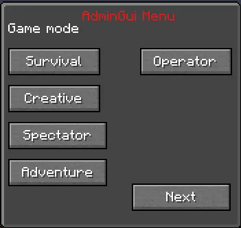 AdminGui, Моды, Minecraft