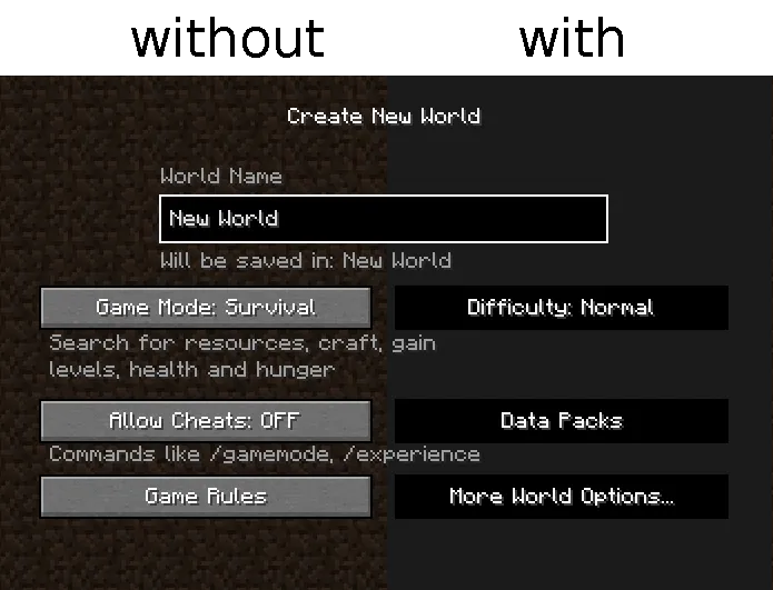 cleaner gui, Текстуры, Minecraft