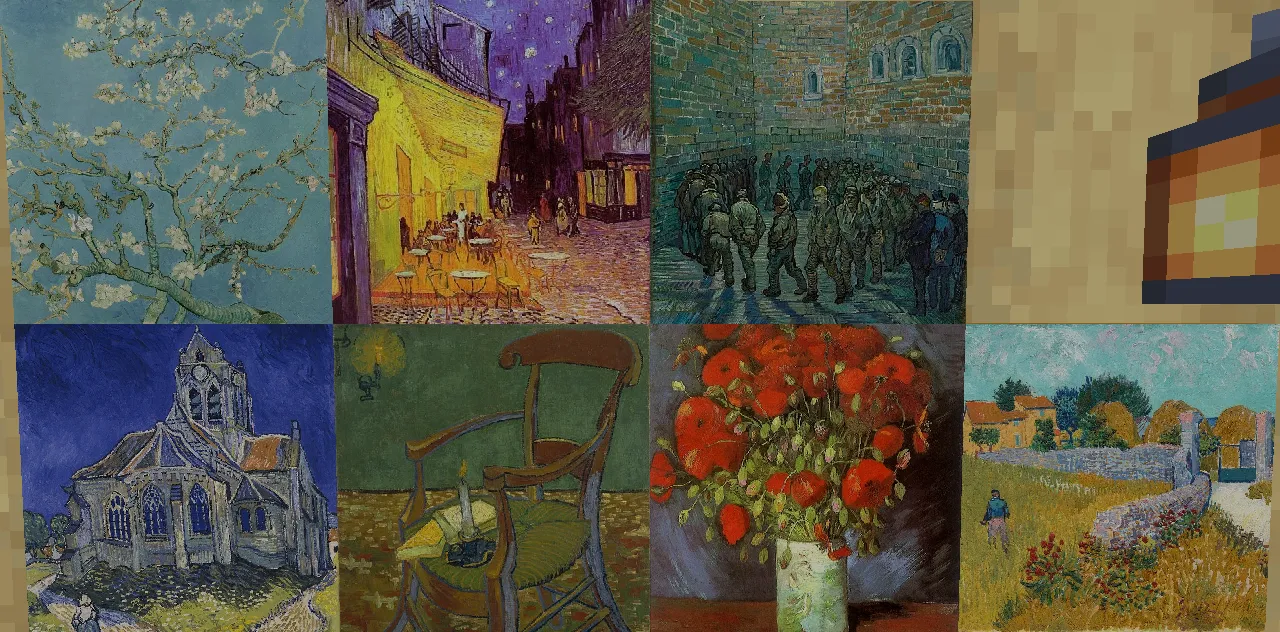 Vincent Van Gogh's Paintings — скриншот 7 (Текстуры, Minecraft)