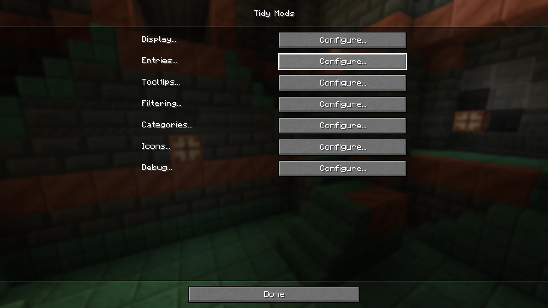 Tidy Mods, Моды, Minecraft