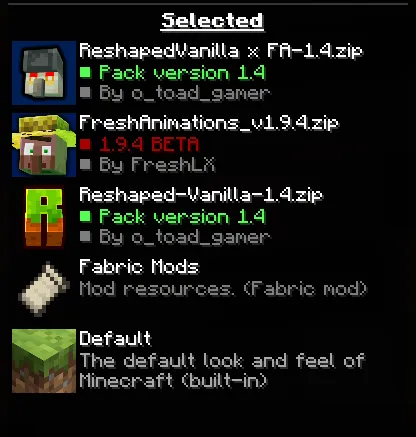 Reshaped Vanilla x Fresh Animations (Curseforge) — скриншот 1 (Текстуры, Minecraft)
