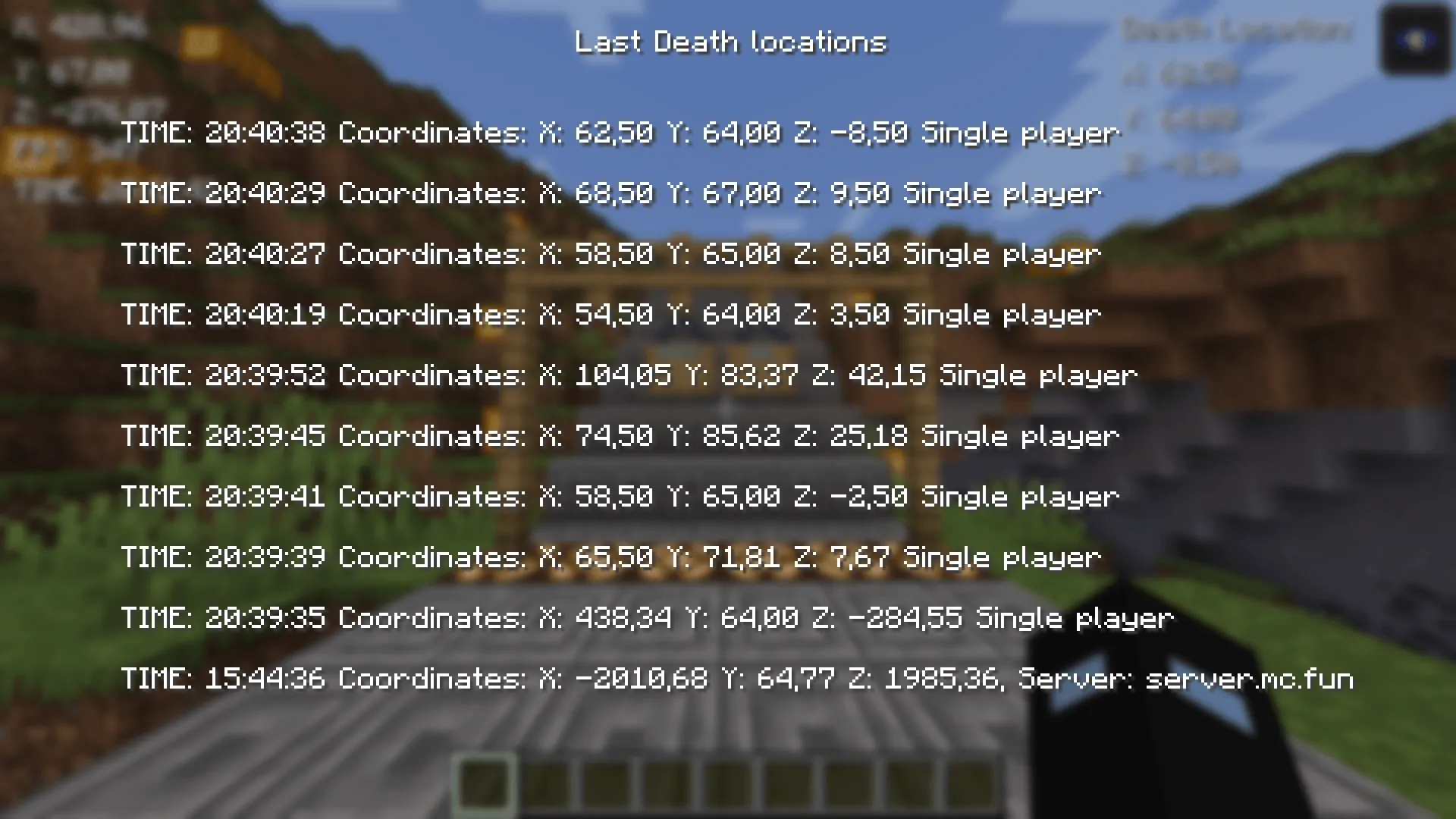 UTIL HUD (Coordinates, Fullbright, Fps, time, Last Death location) , Моды, Minecraft