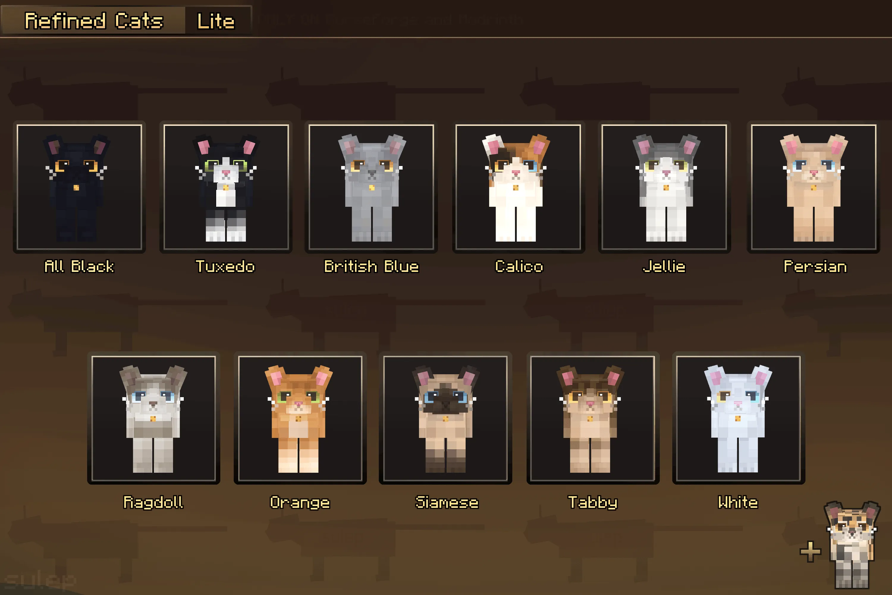 Refined Cats: Lithe, Текстуры, Minecraft