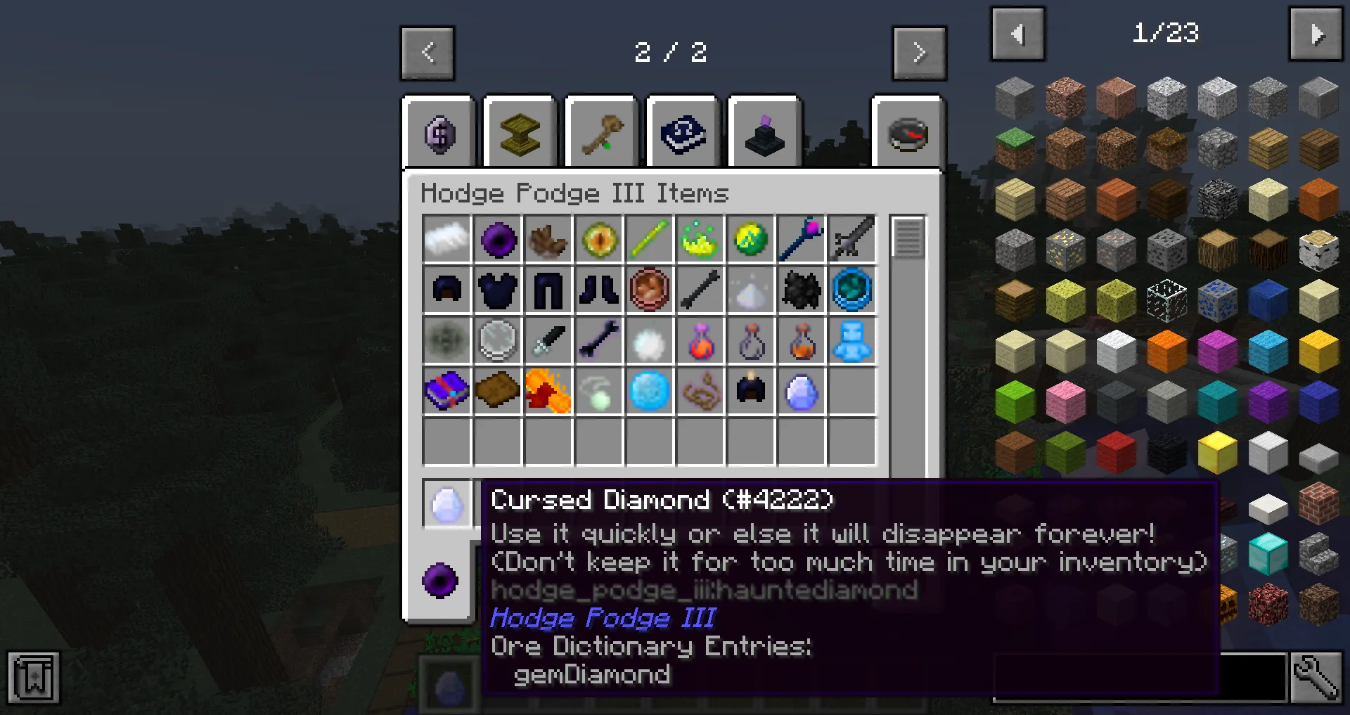 Hodge-Podge III, Моды, Minecraft