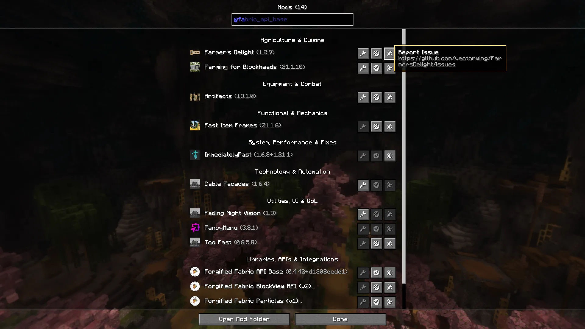 Tidy Mods, Моды, Minecraft