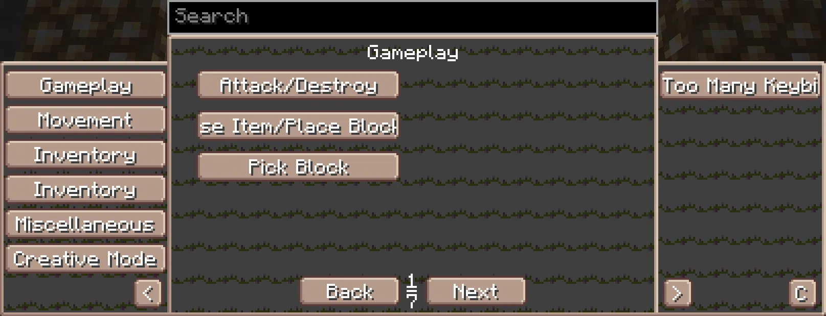 Too Many Keybinds, Моды, Minecraft