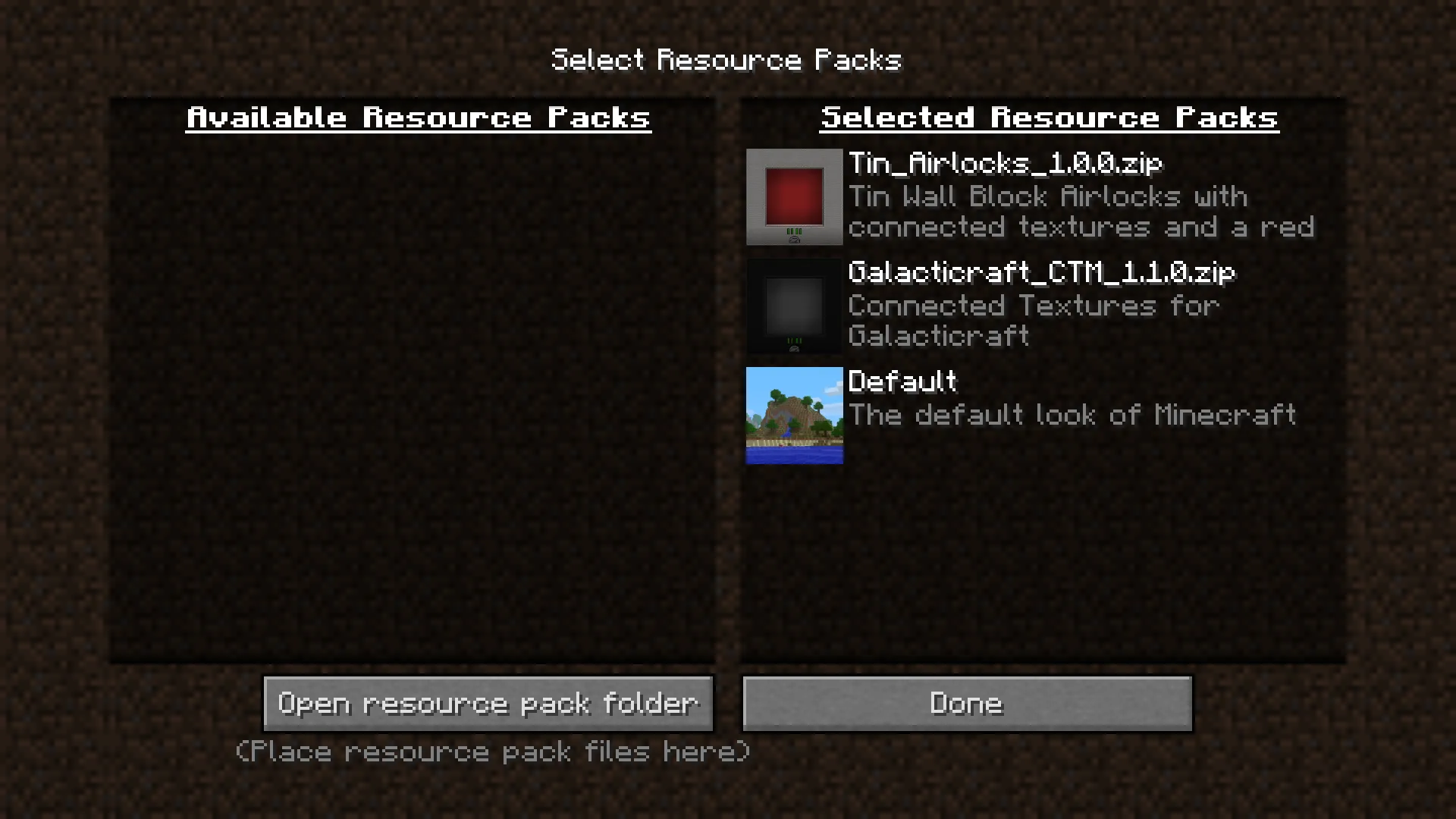 Tin Airlocks, Текстуры, Minecraft