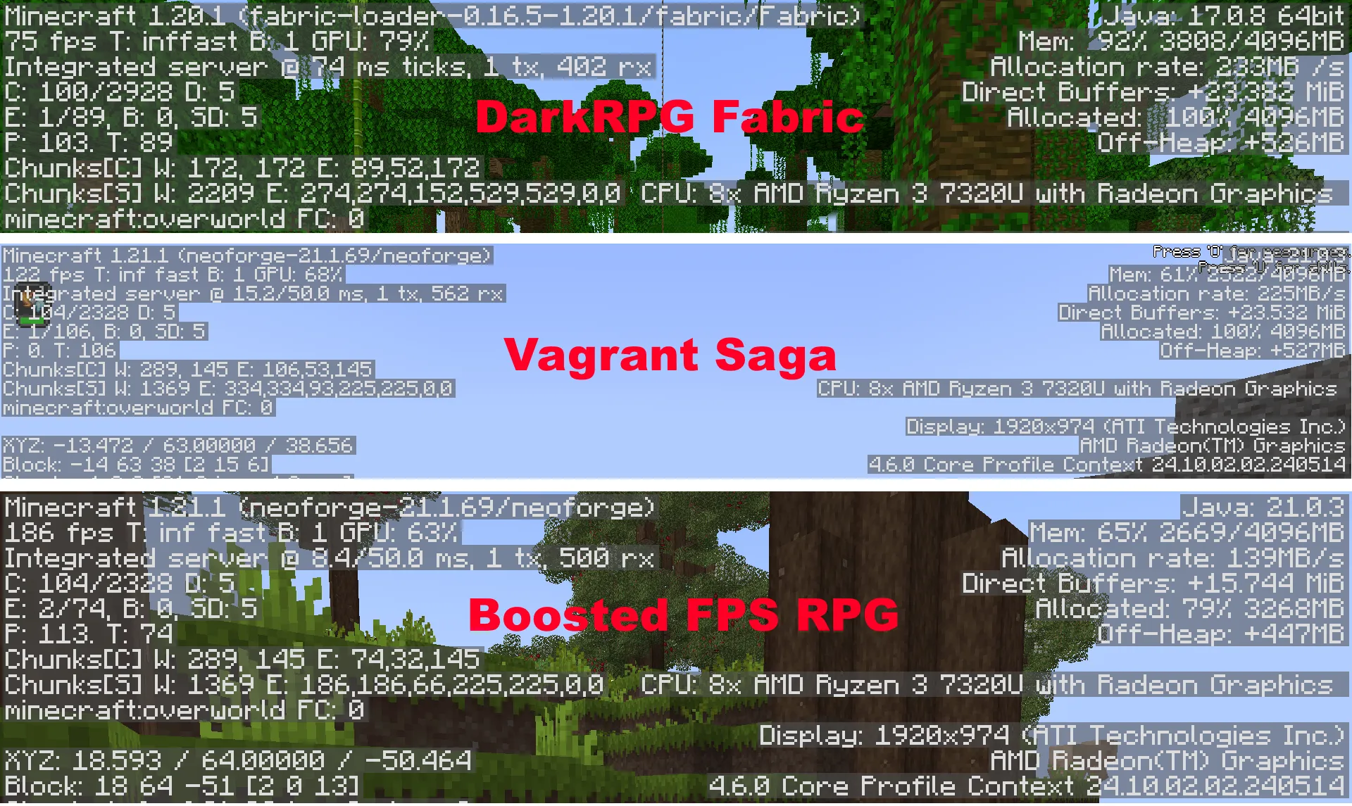 Boosted FPS RPG, Модпаки, Minecraft