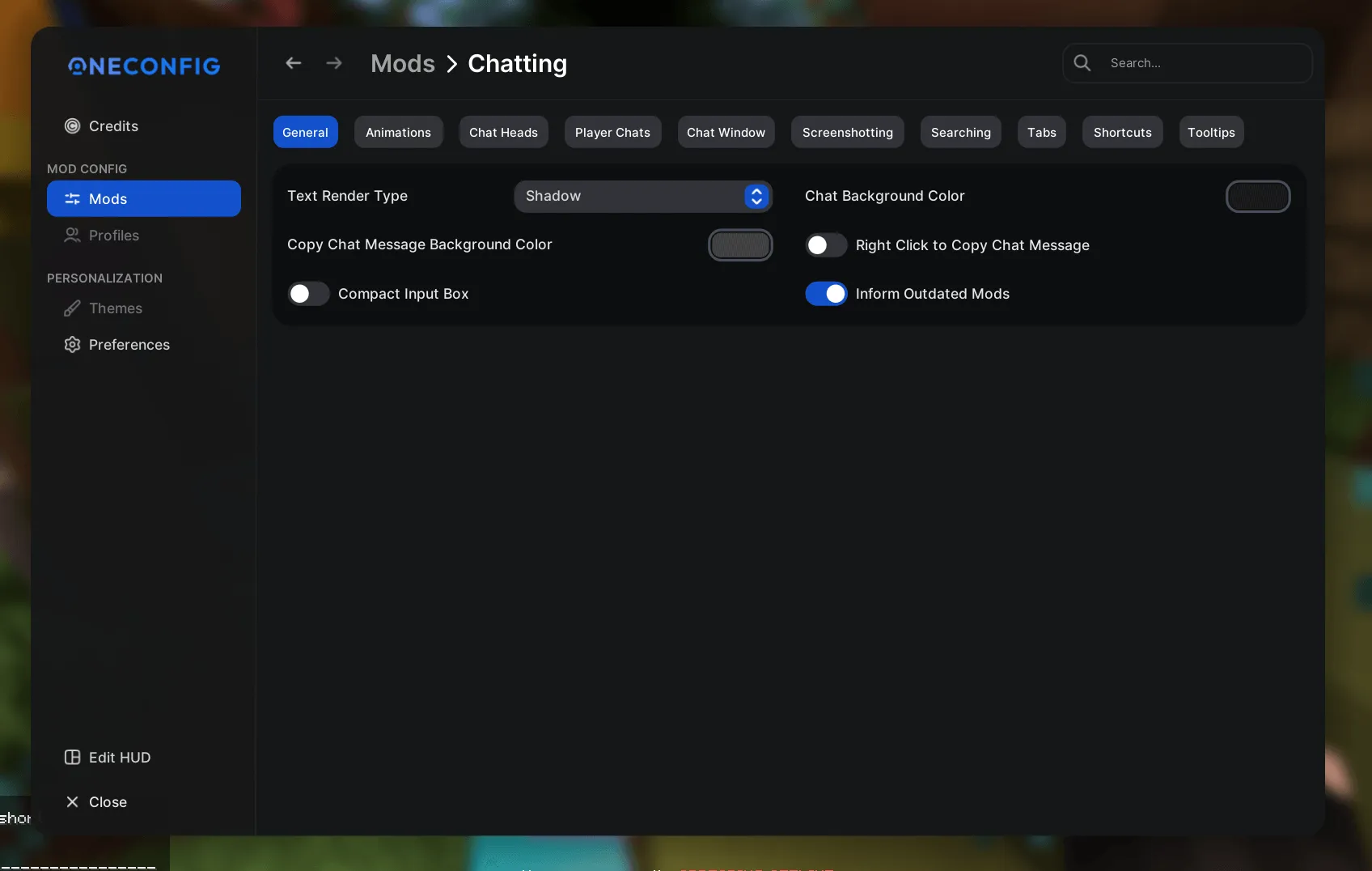 Chatting, Моды, Minecraft