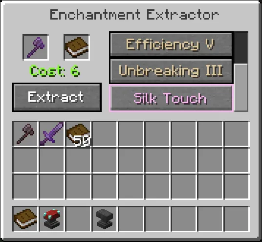 Burn's Enchantment Extractor — скриншот 1 (Моды, Minecraft)