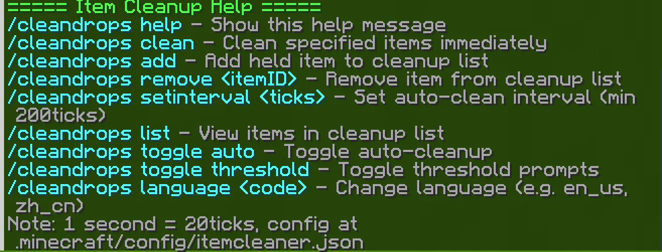 ItemCleaner, Моды, Minecraft