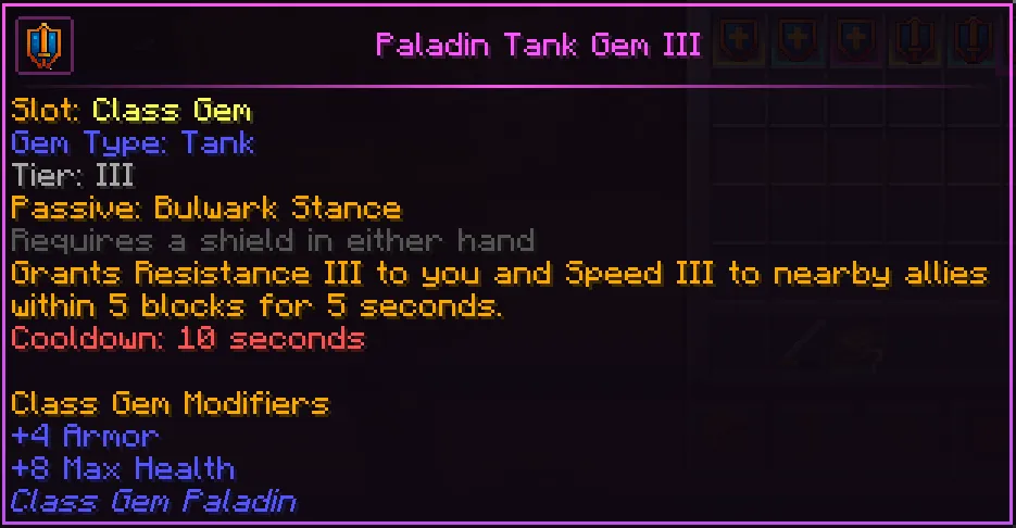 Class Gem: Paladin, Моды, Minecraft