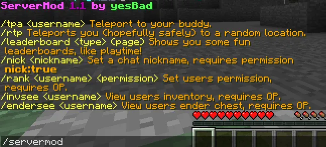 ServerMod — скриншот 1 (Моды, Minecraft)