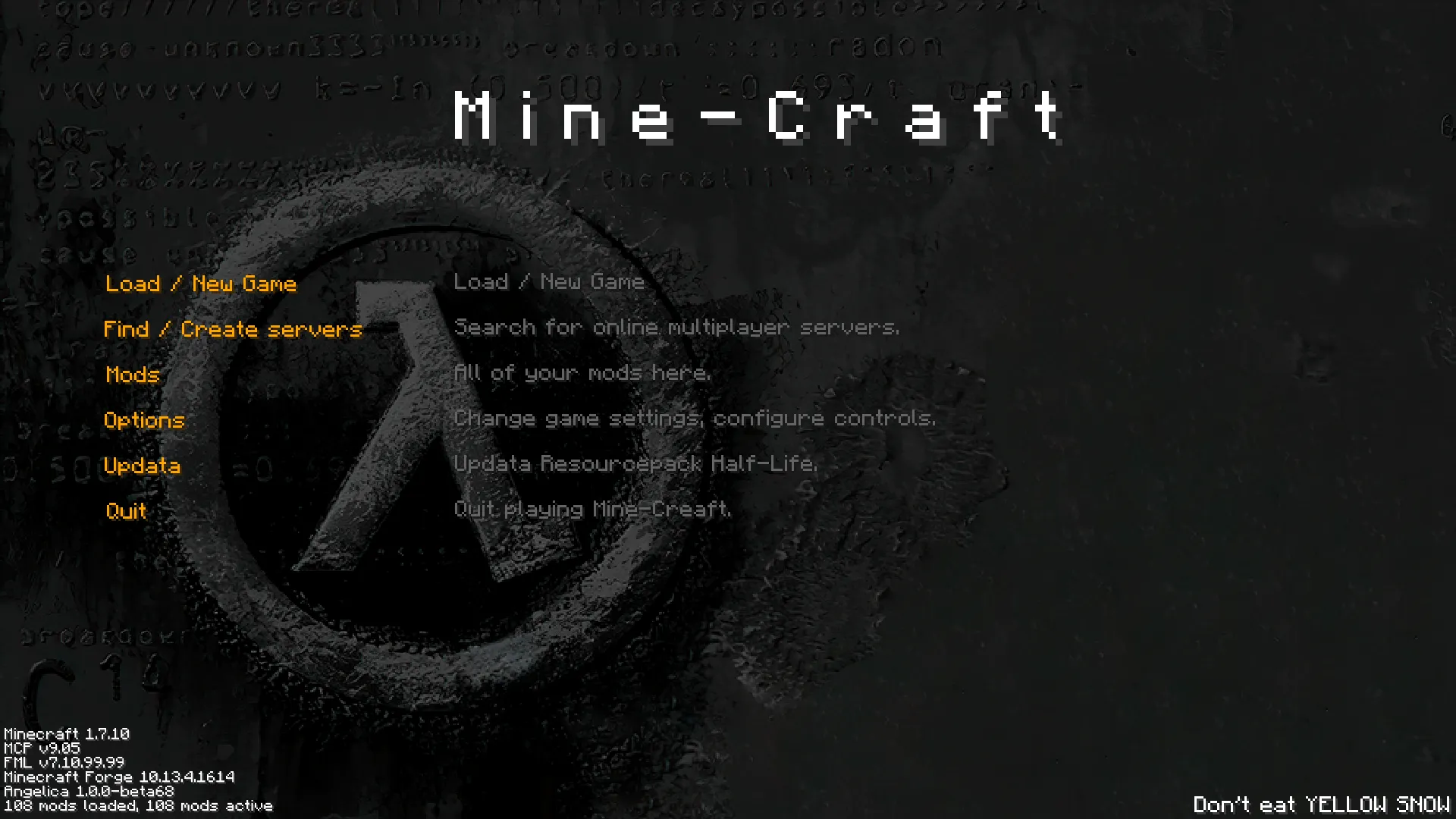 Theme of Half-Life, Кастомизации, Minecraft