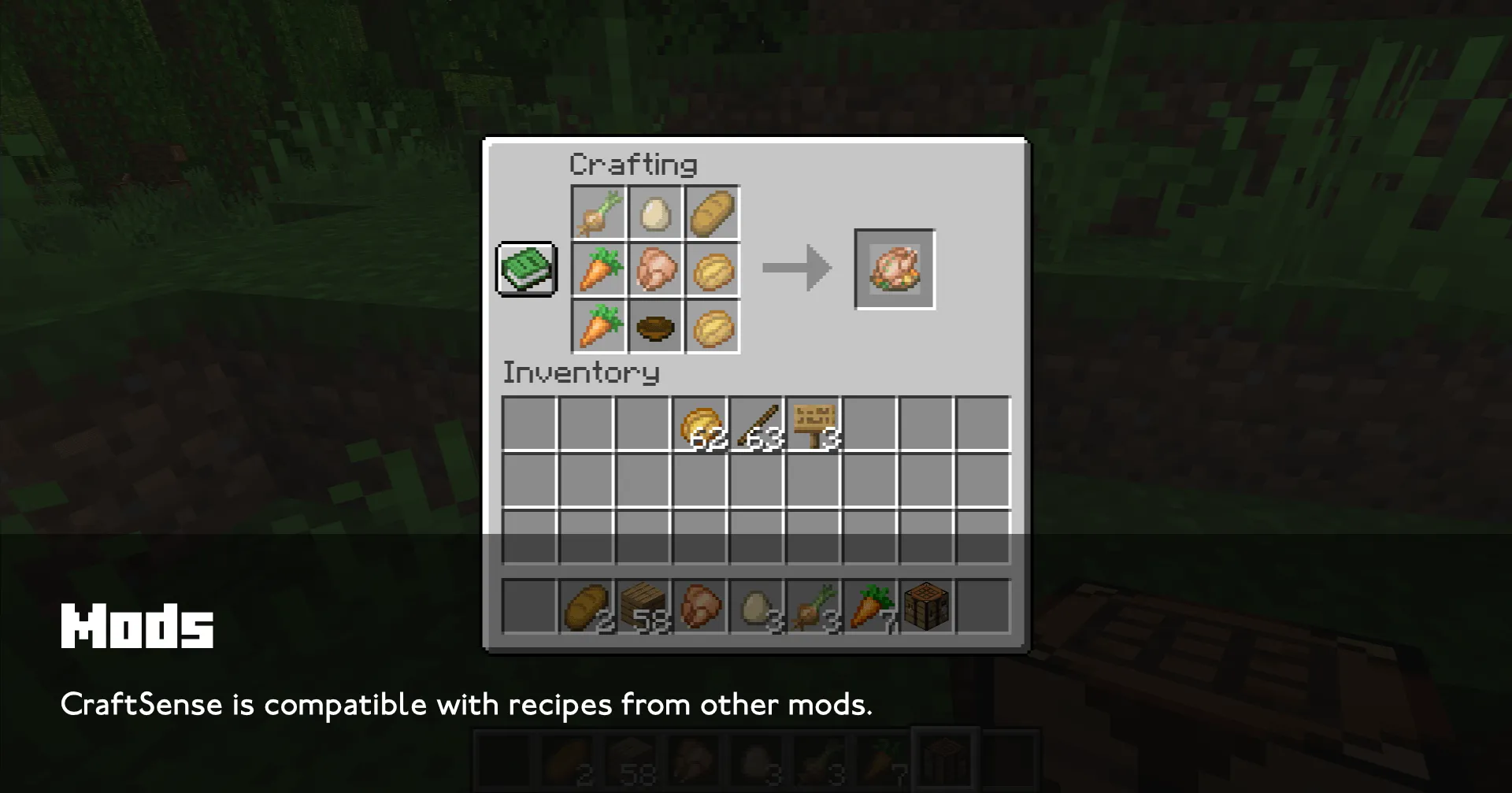 CraftSense, Моды, Minecraft