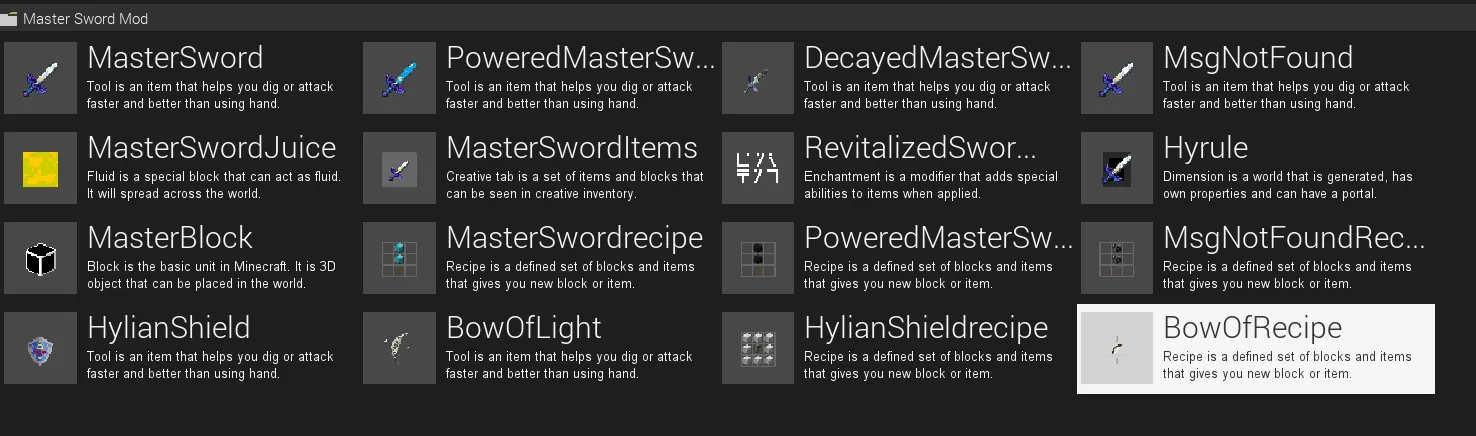 The Master Sword's And More., Моды, Minecraft