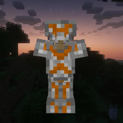 White armor with orange acenss — скриншот 1 (Текстуры, Minecraft)