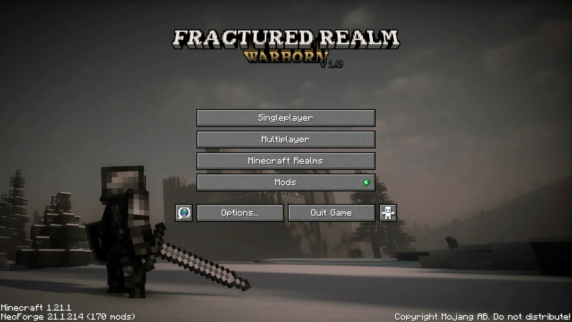 Fractured Realm - Warborn Title Screen — скриншот 1 (Текстуры, Minecraft)