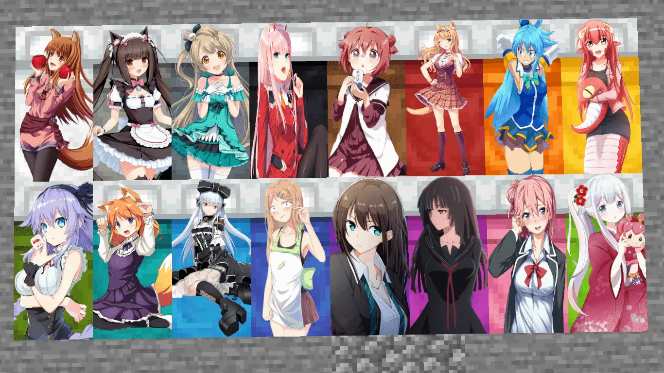 anime waifu Beds #16 — скриншот 1 (Текстуры, Minecraft)