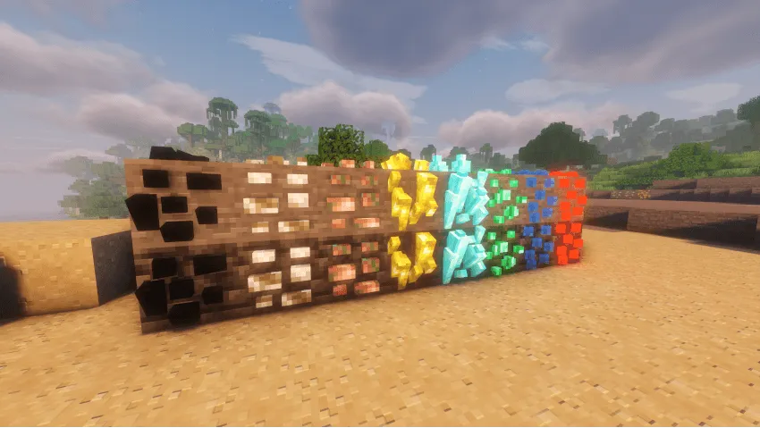 Crystalized Ores 3D — скриншот 1 (Текстуры, Minecraft)