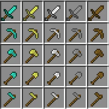 Tiny Tools+, Текстуры, Minecraft