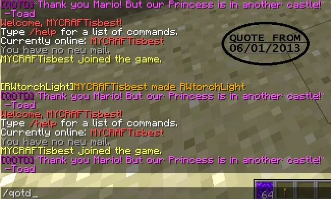 Quote of the day — скриншот 1 (Плагины, Minecraft)
