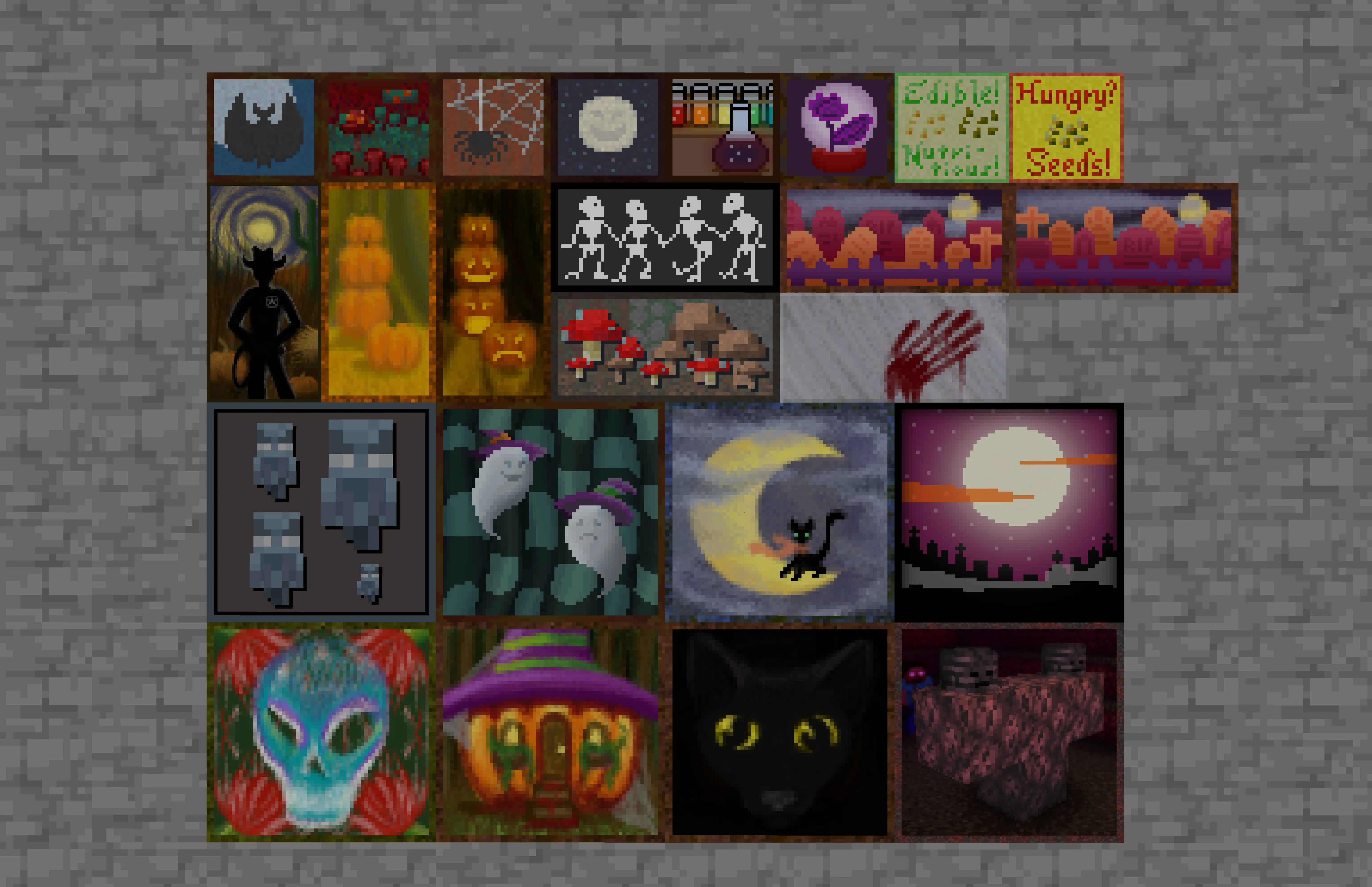Rina's Halloween Paintings Replace Mode — скриншот 1 (Текстуры, Minecraft)
