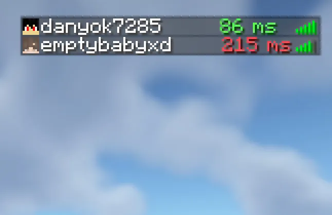 PingDisplay — скриншот 2 (Плагины, Minecraft)