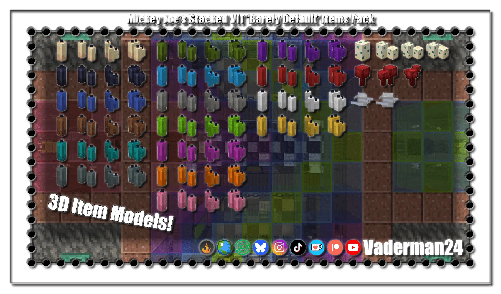 Mickey Joe's Stacked VIT 'Barely Default' Items Pack — Vanilla Default VIT Stacked Items Add-on — скриншот 4 (Текстуры, Minecraft)