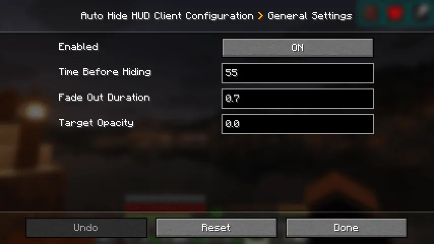 Auto Hide HUD — скриншот 2 (Моды, Minecraft)