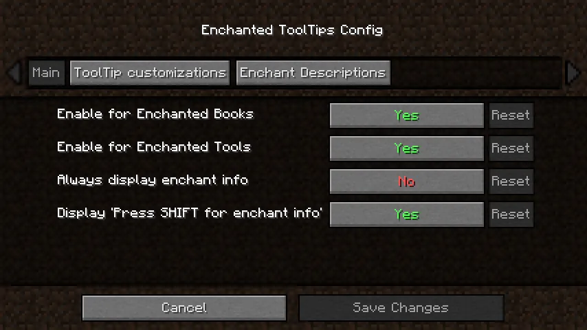 Enchanted ToolTips - Forge Port, Моды, Minecraft