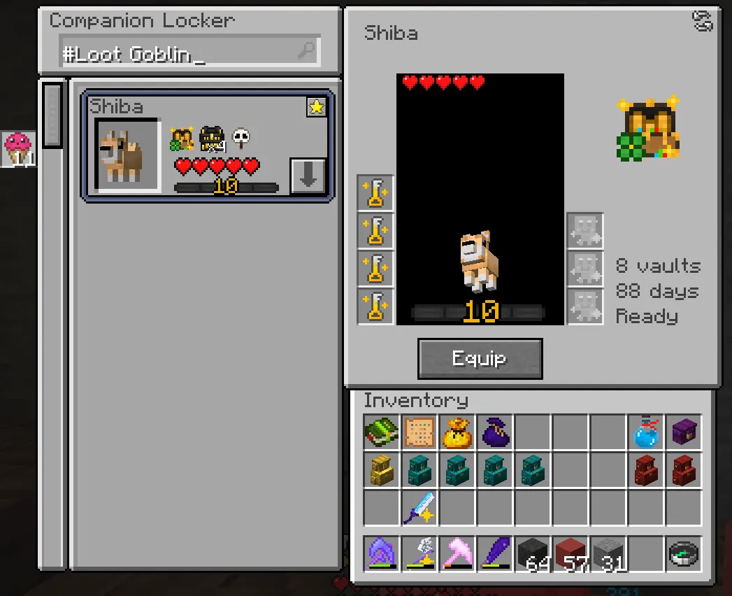 Companion Locker, Моды, Minecraft