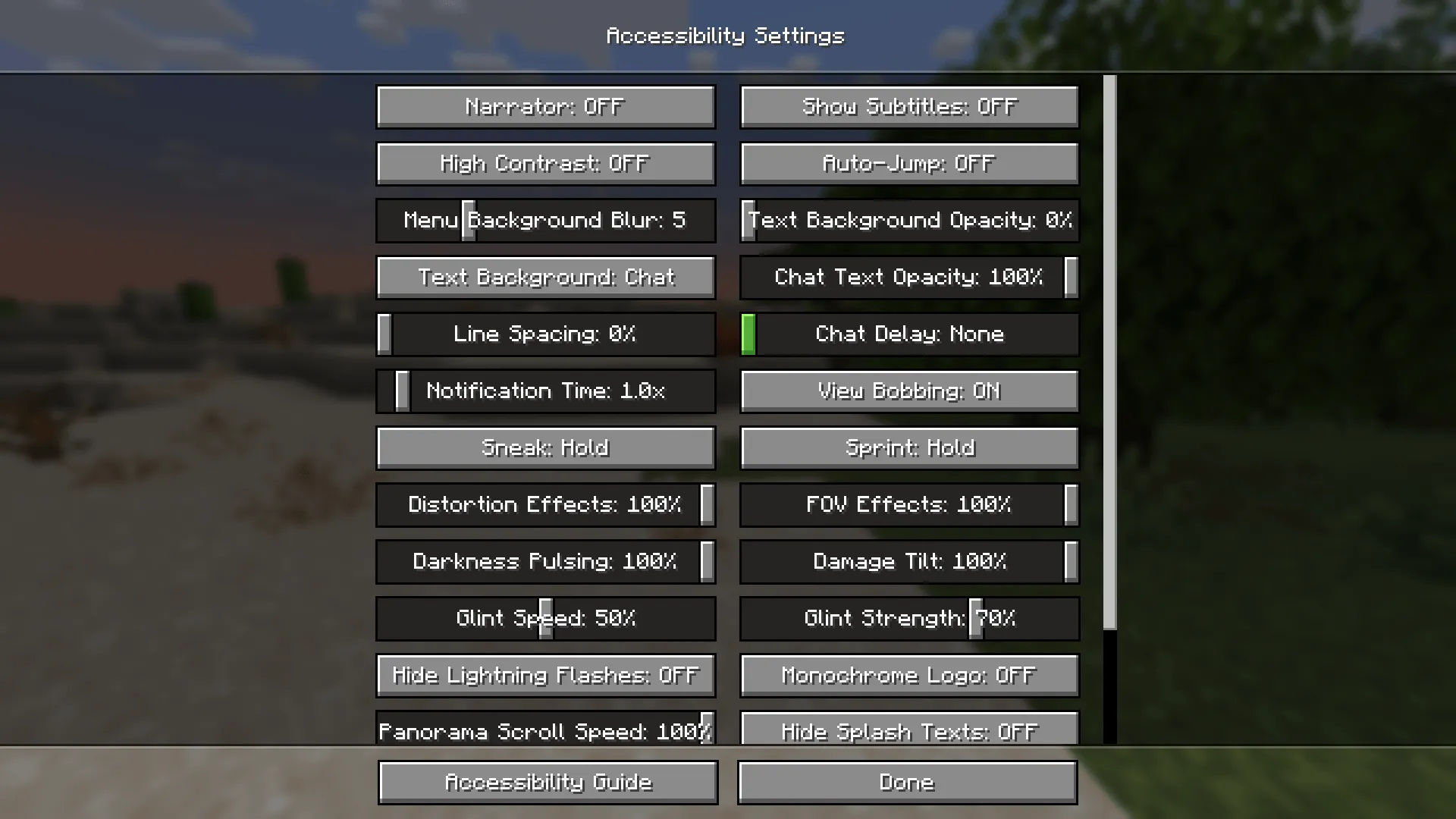 VanilLight GUI, Текстуры, Minecraft