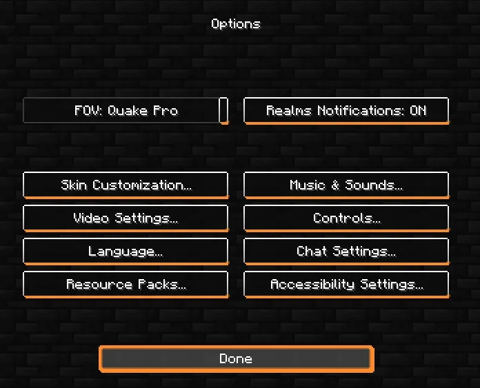 Only orange gui, Текстуры, Minecraft
