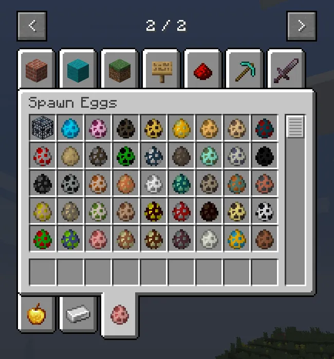 Old Creative Menu Restored, Текстуры, Minecraft