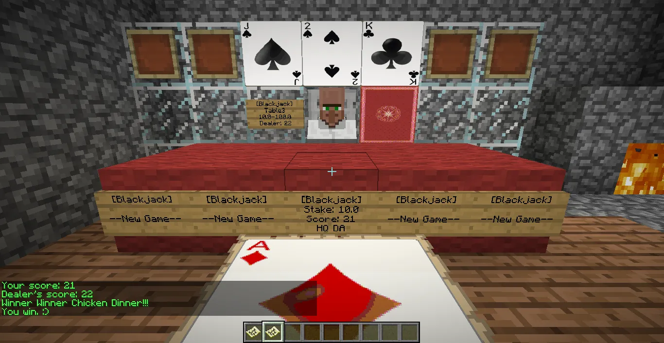 Blackjack, Плагины, Minecraft