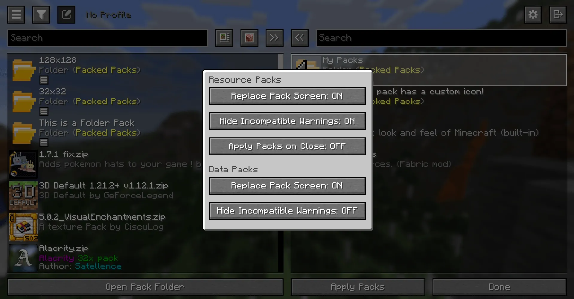 Packed Packs, Моды, Minecraft