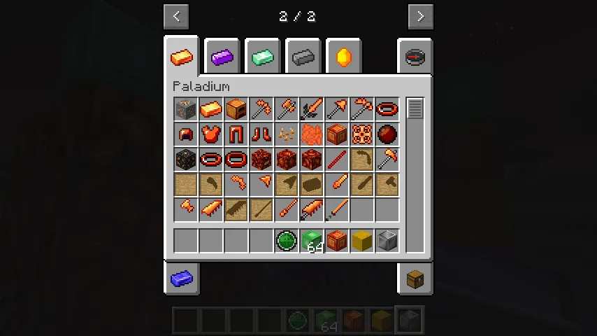 Paladium V10 (with endium mixed ), Моды, Minecraft