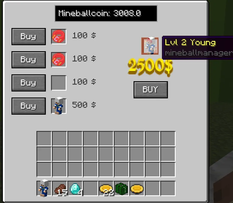 Mineball Manager, Моды, Minecraft